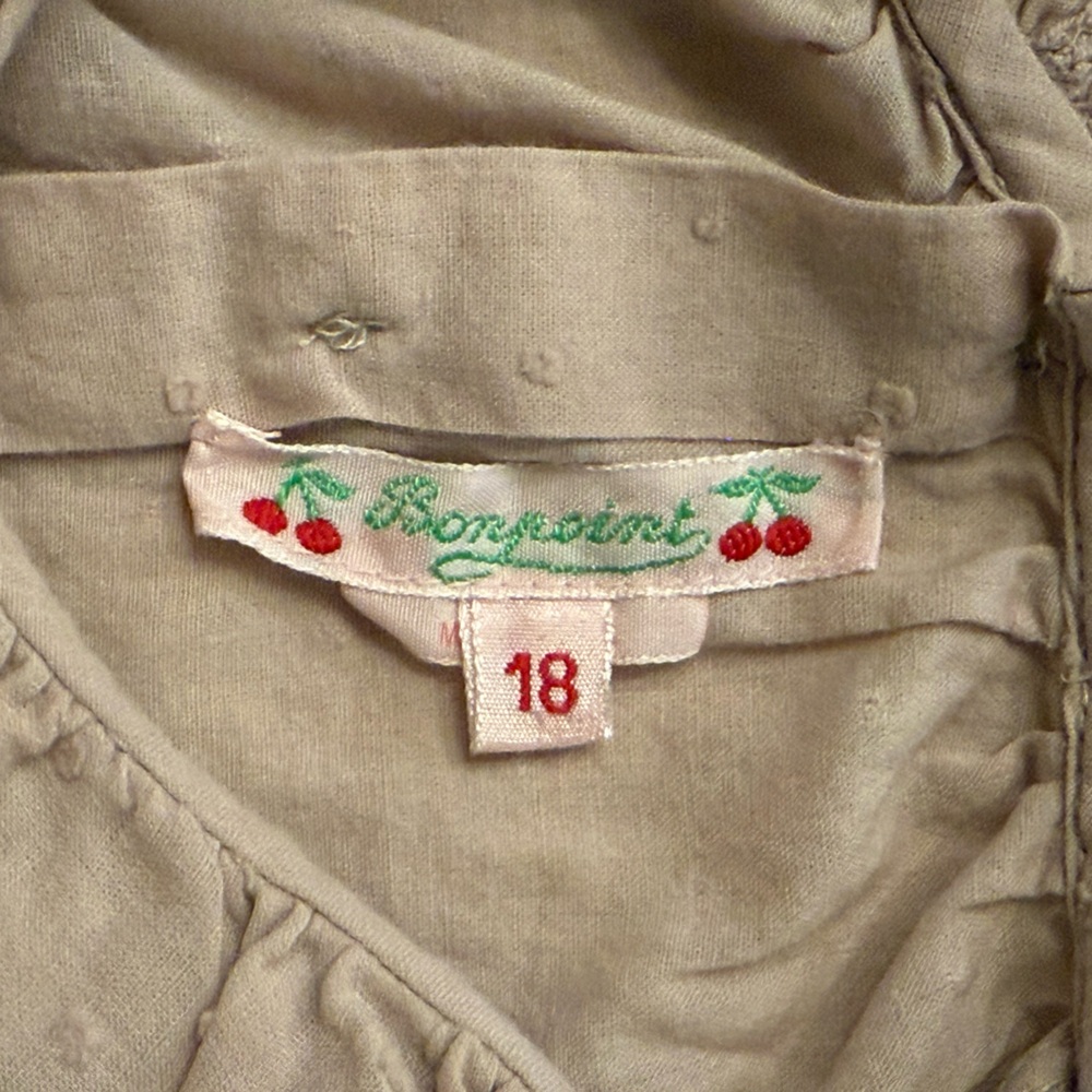 Bonpoint Beige Ruffle Top 18M - Picture 5 of 5